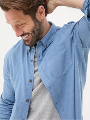 FatFace Light Blue Long Sleeve Tadlow Shirt - Image 5 of 6
