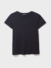 Crew Clothing Black Perfect Slub 100% Cotton T-Shirt - Image 5 of 5