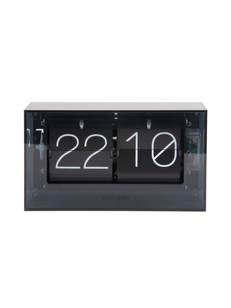 Karlsson Black Boxed Flip Table Clock - Image 1 of 4