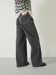 Hush Grey Abi Wide Leg 100% Cotton Jeans - Image 2 of 5