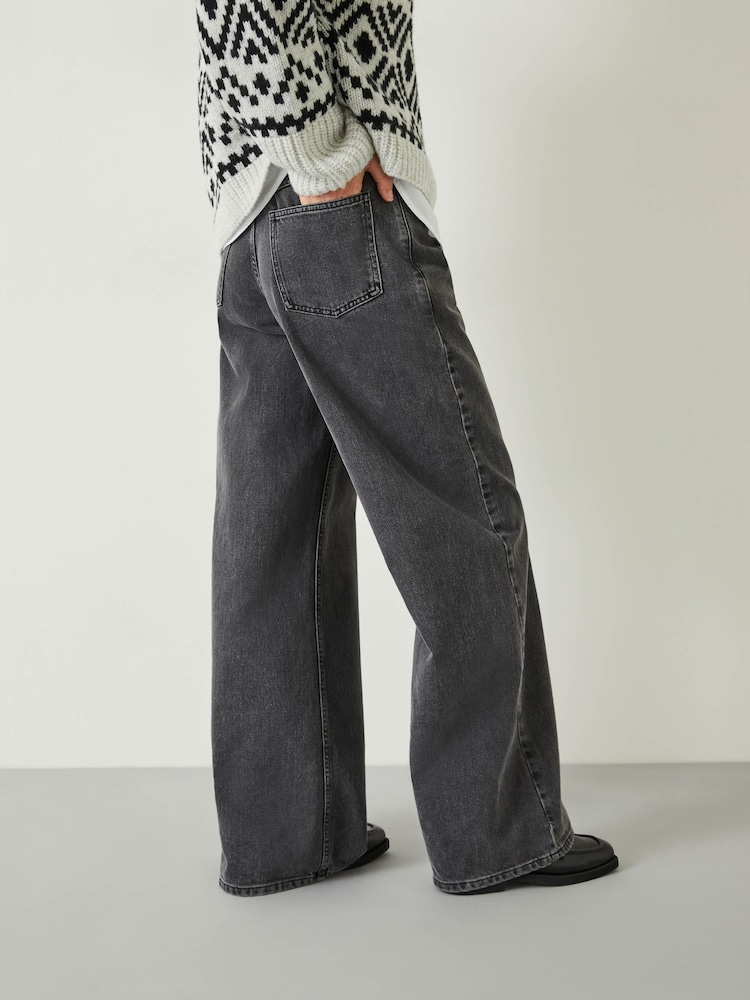 Hush Grey Abi Wide Leg 100% Cotton Jeans - Image 2 of 5
