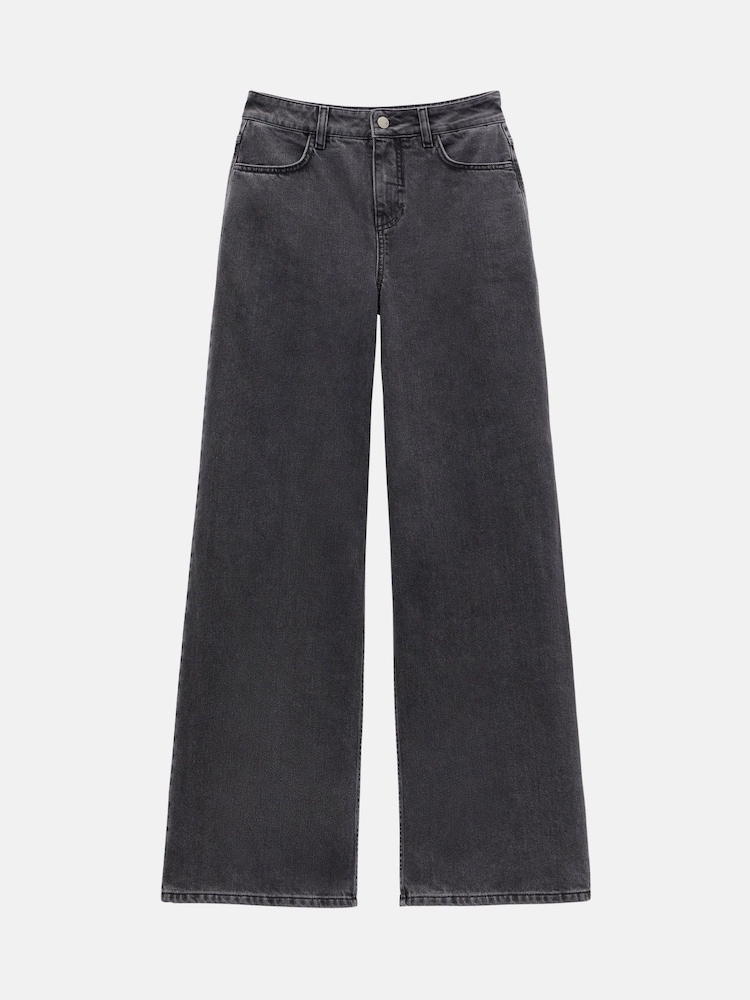 Hush Grey Abi Wide Leg 100% Cotton Jeans - Image 5 of 5