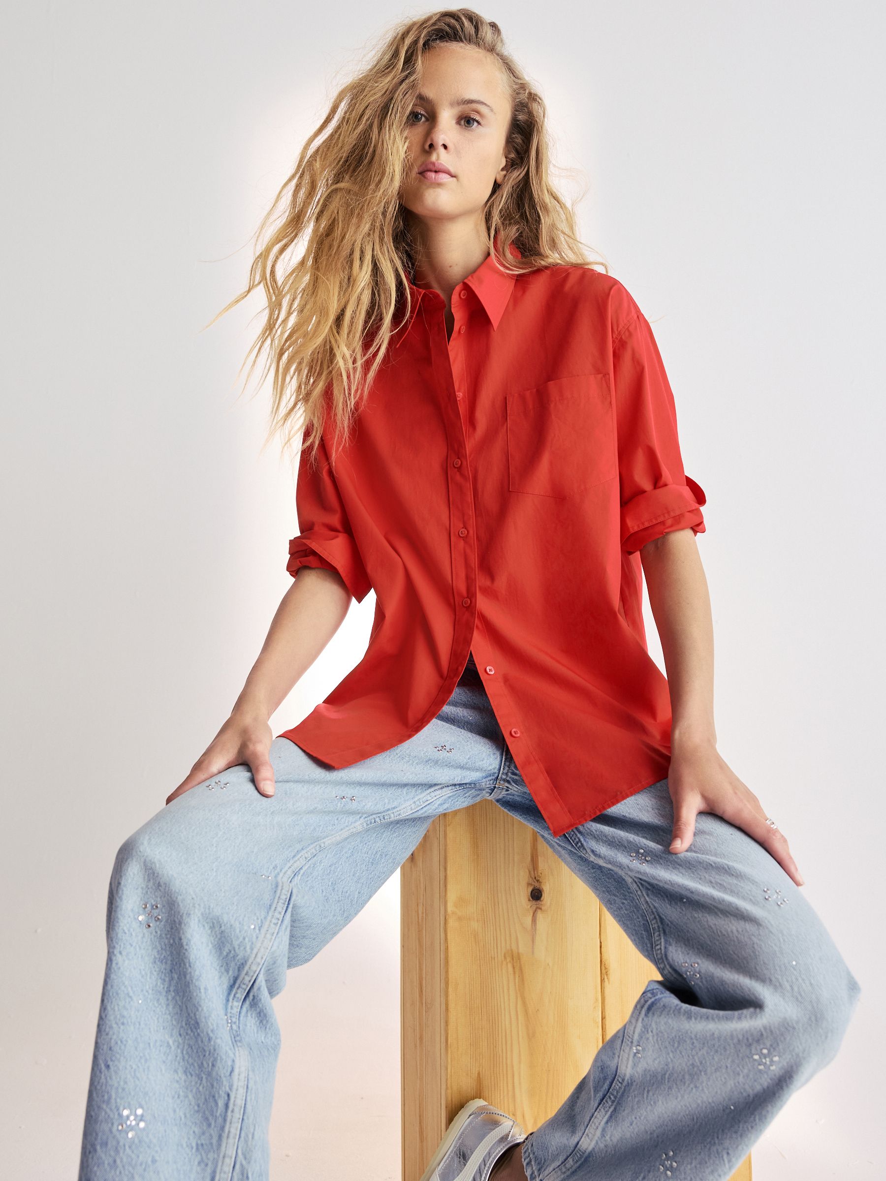 Buy Red Oversized Shirt from Next USA