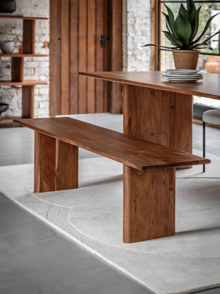 Gallery Home Natural Eddleston Dining Bench - Image 1 of 4 Gallery Home Natural Eddleston Dining Bench - Image 1 of 4