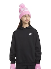 Różowy - Nike Swoosh Pom Beanie Hat and Gloves Set - Image 1 of 5