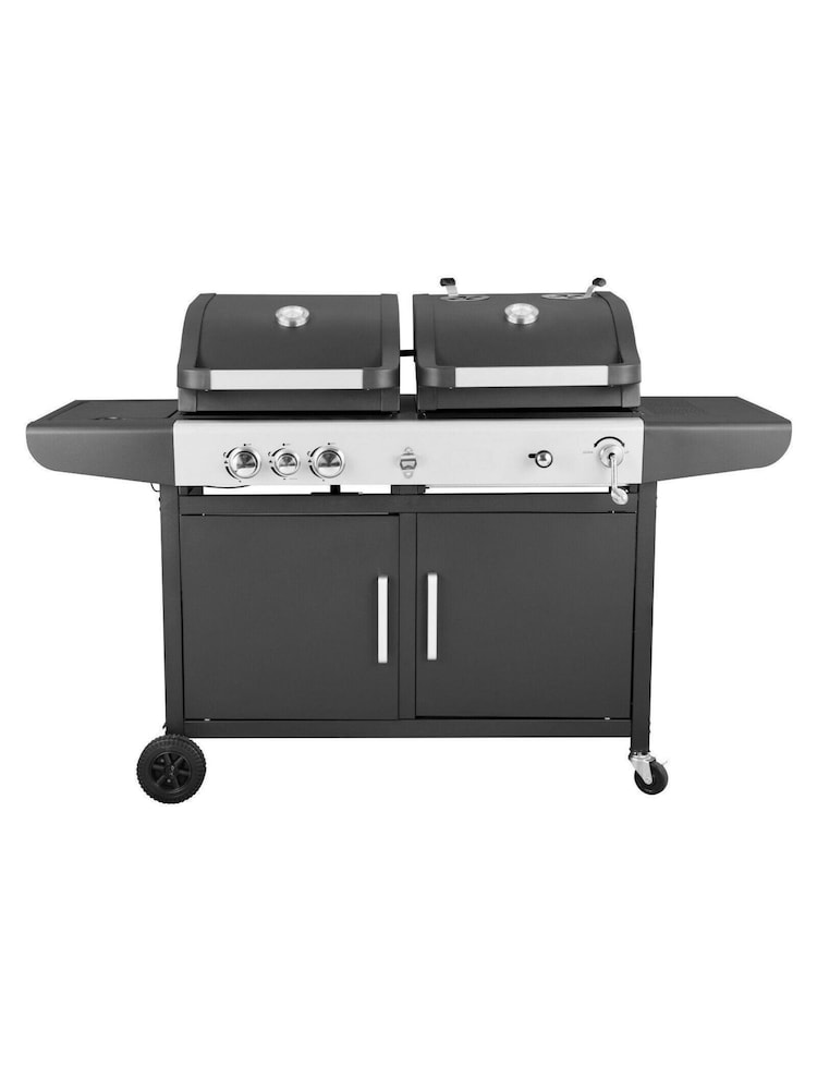 Callow Black Dual Fuel BBQ With Premium Cover and Rotisserie - Image 1 of 6