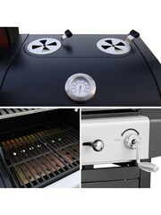 Callow Black Dual Fuel BBQ With Premium Cover and Rotisserie - Image 4 of 6