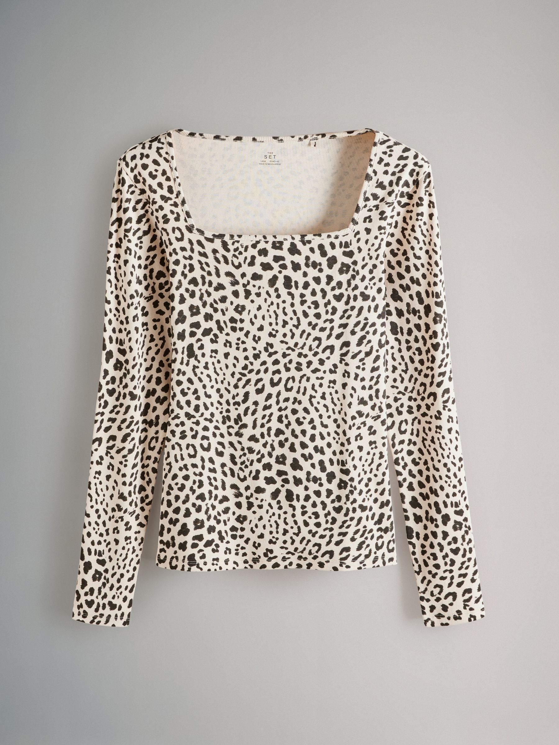 トップス NaturePattern SheerKnitted CrewNeckTop Buy The Set Black/Cream/Berry Red/Leopard Print 4 Pack Rib