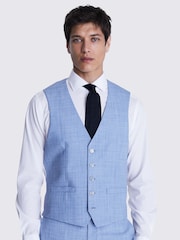 MOSS Sky Blue Slim Fit Marl Waistcoat - Image 1 of 3