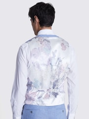 MOSS Sky Blue Slim Fit Marl Waistcoat - Image 2 of 3