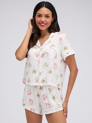 Boux Avenue White Matcha Modal Short Pyjamas Set - Image 1 of 6