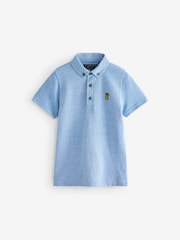 Blue Marl Short Sleeve Polo Shirt (3-16yrs) - Image 1 of 3