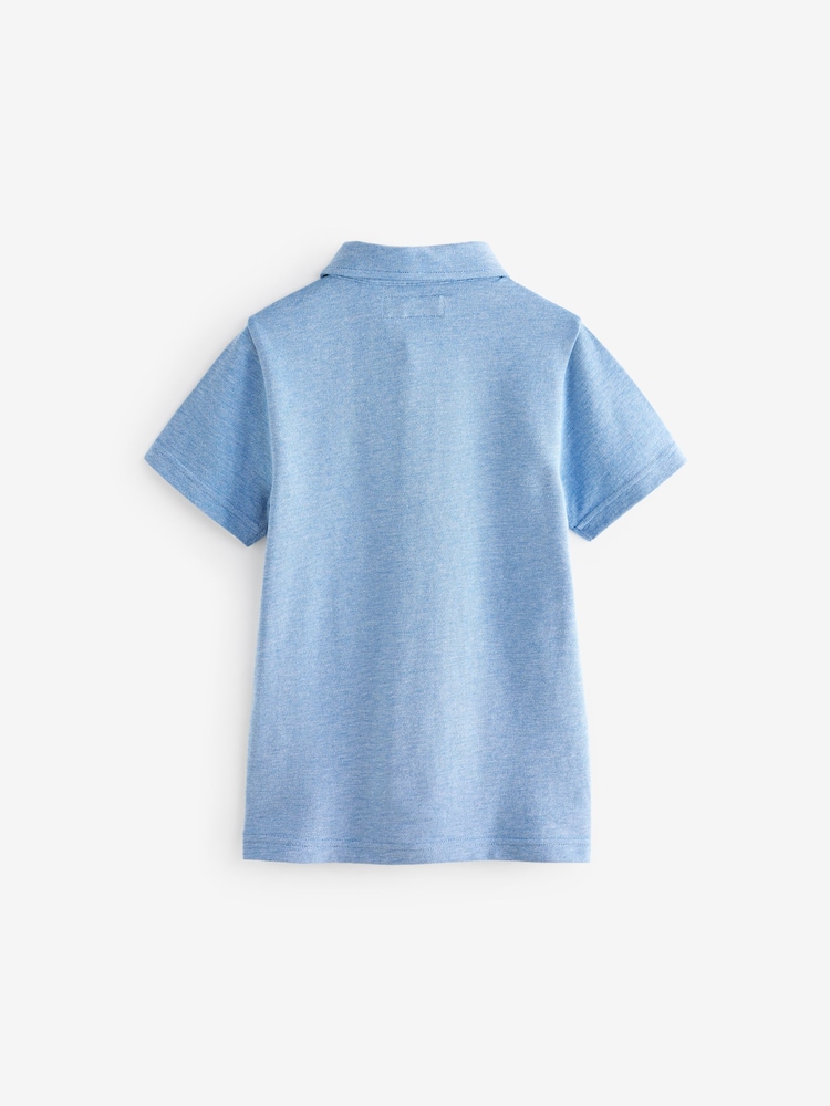 Blue Marl Short Sleeve Polo Shirt (3-16yrs) - Image 2 of 3