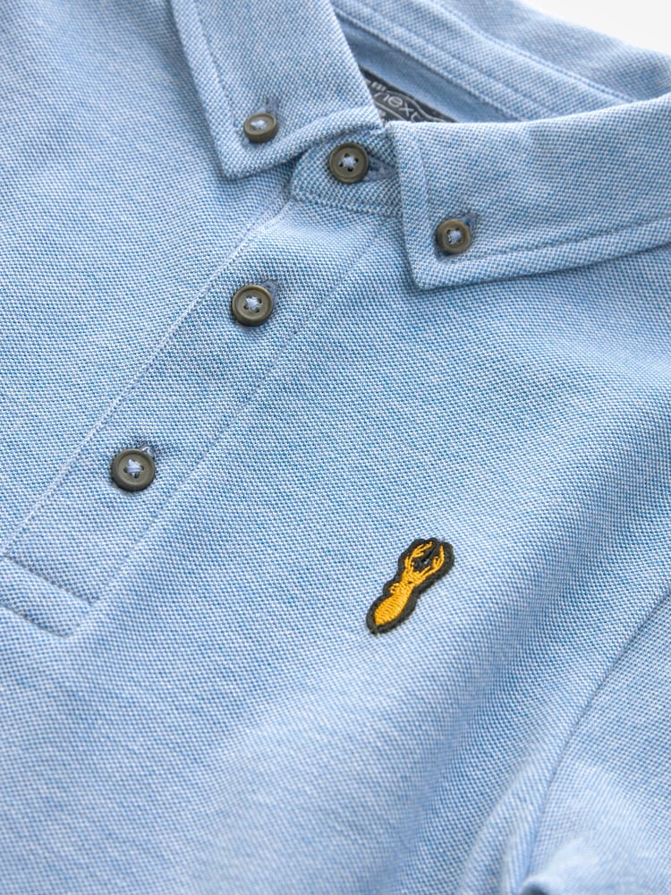 Blue Marl Short Sleeve Polo Shirt (3-16yrs) - Image 3 of 3