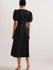 Ted Baker Black Ledra Puff Sleeve Midi Dress - Image 4 of 5