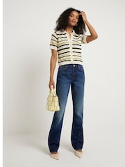 River Island Blue High Rise Slim Straight Jeans - Image 1 of 4