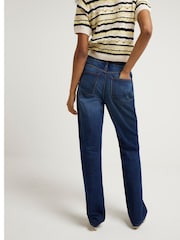 River Island Blue High Rise Slim Straight Jeans - Image 2 of 4