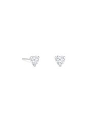 Simply Silver Silver Cubic Zirconia Heart Stud Earrings - Image 1 of 4