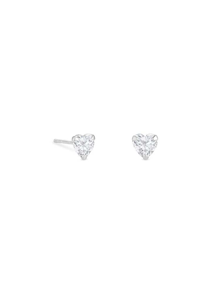 Simply Silver Silver Cubic Zirconia Heart Stud Earrings - Image 1 of 4 Simply Silver Silver Cubic Zirconia Heart Stud Earrings - Image 1 of 4