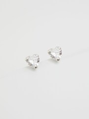 Simply Silver Silver Cubic Zirconia Heart Stud Earrings - Image 2 of 4