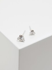 Simply Silver Silver Cubic Zirconia Heart Stud Earrings - Image 3 of 4