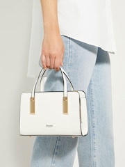 Dune London White Dinkydenbeigh Mini Branded Handle Tote Bag - Image 1 of 5