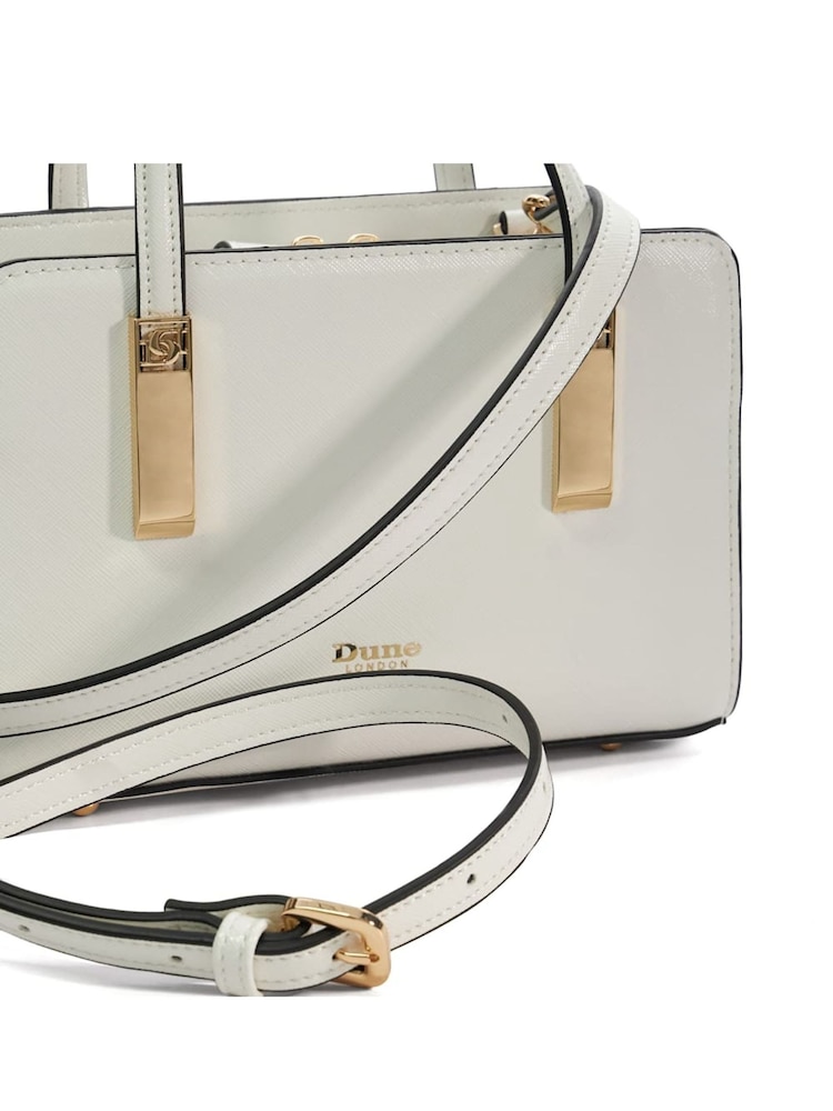 Dune London White Dinkydenbeigh Mini Branded Handle Tote Bag - Image 5 of 5