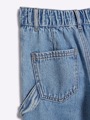 River Island Blue Girls Mid Wash Carpenter 100% Cotton Straight Jeans - Image 4 of 4