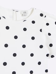 River Island White Girls Polka Dot Dress - Image 2 of 3