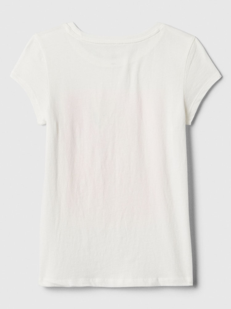 Gap White Leopard Crew Neck Short Sleeve T-Shirt (4-13yrs) - Image 2 of 2