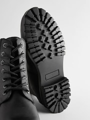 Black Leather Lace-Up Boots - Image 6 of 6