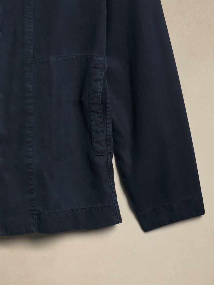 Banana Republic Blue Tencel-Linen Shirt Jacket - Image 3 of 3