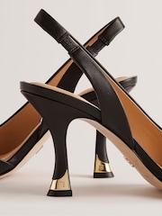 Ted Baker Black Ariii High Heeled Slingback Pumps With Hardware - Image 3 of 5