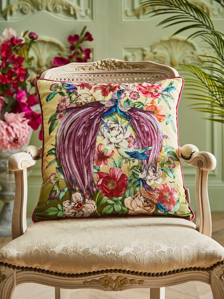 Joe Browns Gold Peacock Plumage Reversible Cushion - Image 1 of 6
