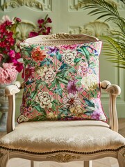 Joe Browns Gold Peacock Plumage Reversible Cushion - Image 4 of 6