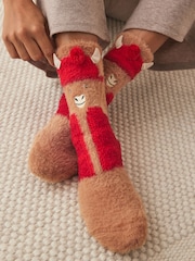 Hamish The Highland Cow Christmas Cosy Socks In Box - Image 1 of 4
