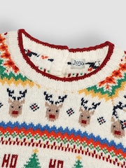 JoJo Maman Bébé pleten božični praznični prijatelji fairisle pulover - Slika 6 iz 11