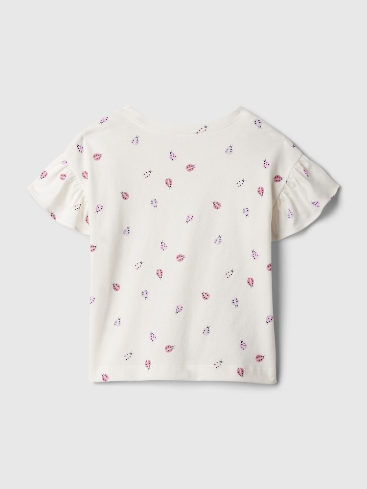 Marienkäfer, Weiß - Gap Bedrucktes T-Shirt mit Rundhalsausschnitt und kurzen Flatterärmeln (3 Monate bis 5 Jahre) - Bild 2 von 2 Marienkäfer, Weiß - Gap Bedrucktes T-Shirt mit Rundhalsausschnitt und kurzen Flatterärmeln (3 Monate bis 5 Jahre) - Bild 2 von 2