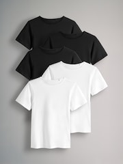 The Set White/Black Short Sleeve 5 Pack Fitted Crew Neck T-Shirts - Image 1 of 5