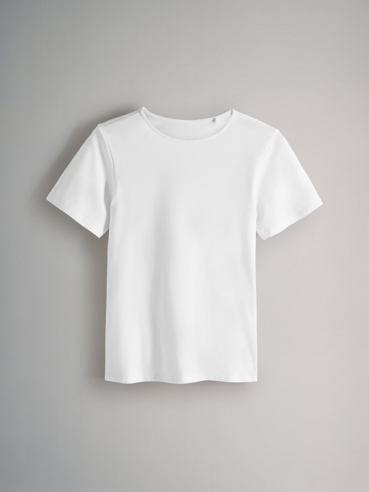 The Set White/Black Short Sleeve 5 Pack Fitted Crew Neck T-Shirts - Image 2 of 5