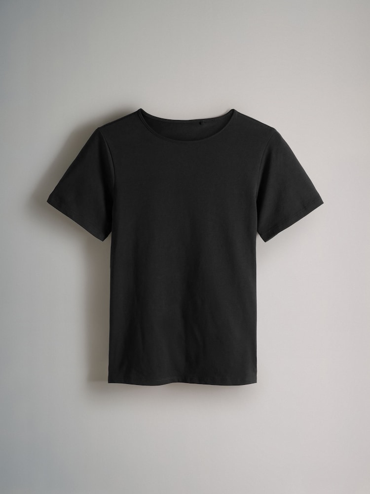The Set White/Black Short Sleeve 5 Pack Fitted Crew Neck T-Shirts - Image 3 of 5