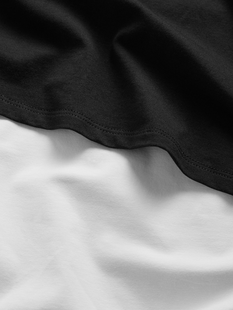 The Set White/Black Short Sleeve 5 Pack Fitted Crew Neck T-Shirts - Image 5 of 5