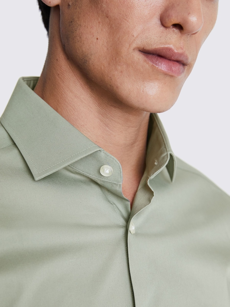 MOSS Green Slim Stretch Shirt - Image 2 of 4
