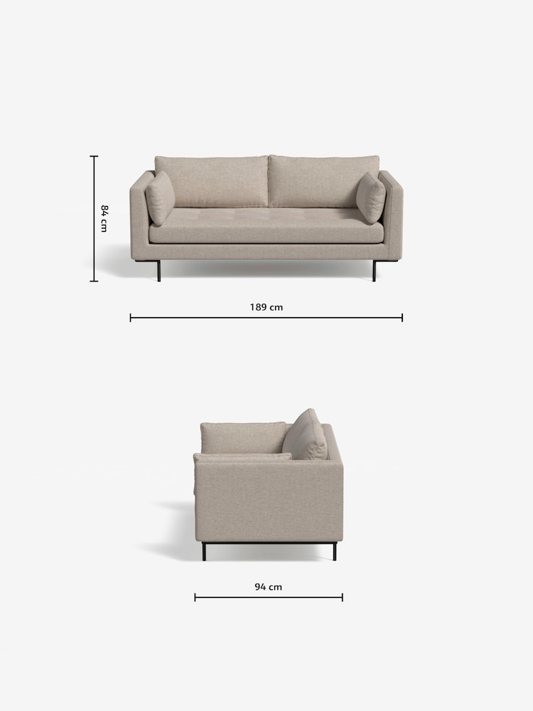 MADE.COM Textured Weave Natural Harlow 2 Seater Sofa - Image 3 of 3