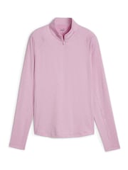 Puma Pink You-V Solid Womens Golf 1/4 Zip Pullover Jumper - Image 1 of 2