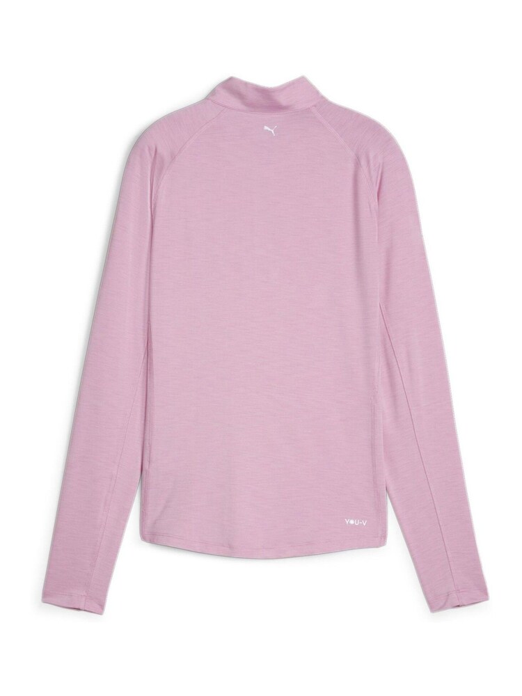Puma Pink You-V Solid Womens Golf 1/4 Zip Pullover Jumper - Image 2 of 2