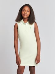 فستان بولو للبنات بلا أكمام ومخطط من U.S. Polo Assn. - Image 1 of 7