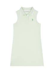 فستان بولو للبنات بلا أكمام ومخطط من U.S. Polo Assn. - Image 6 of 7