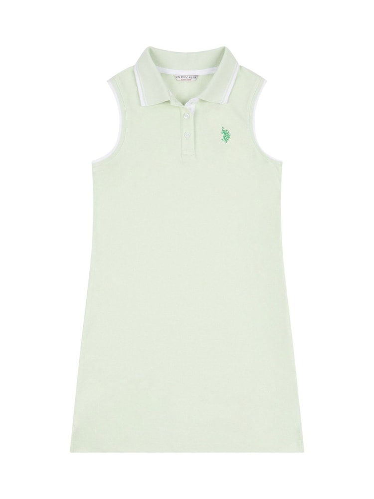 فستان بولو للبنات بلا أكمام ومخطط من U.S. Polo Assn. - Image 6 of 7