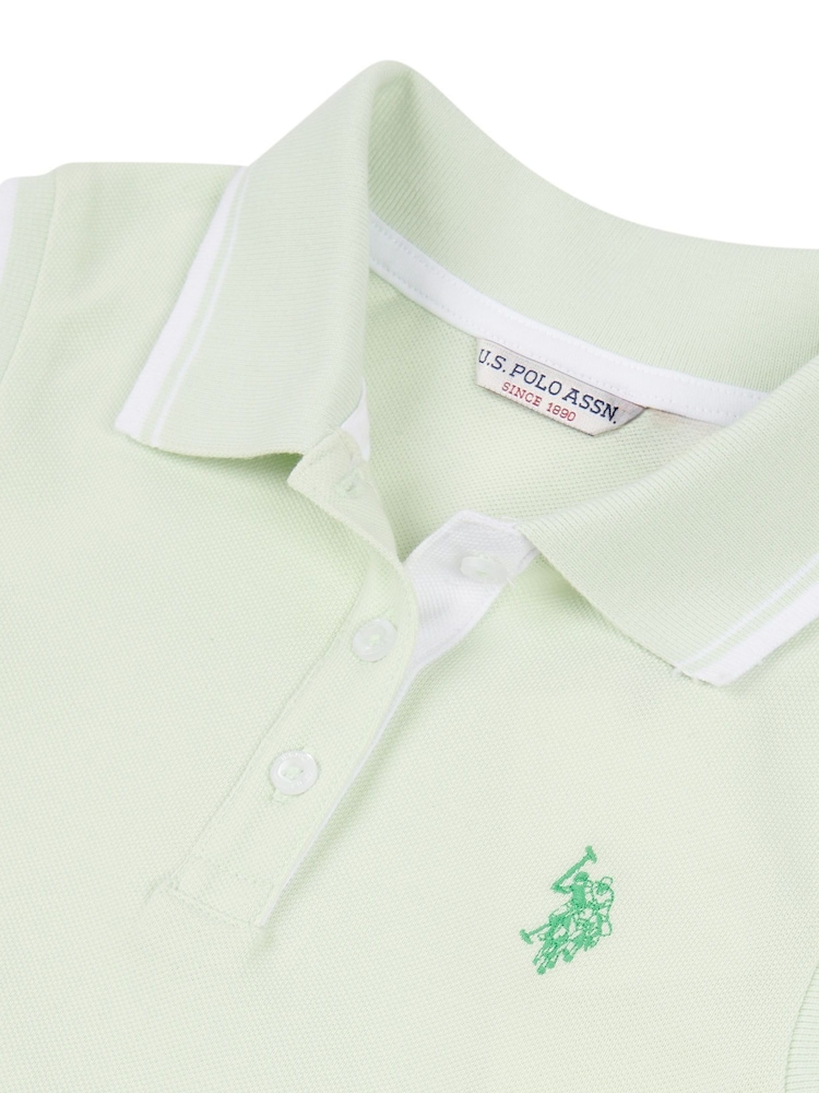 فستان بولو للبنات بلا أكمام ومخطط من U.S. Polo Assn. - Image 7 of 7